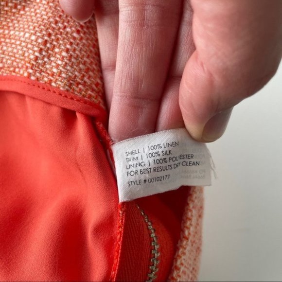 club Monaco Tangerine Orange Linen Shorts Womens 2 - Picture 7 of 7